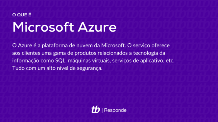 O que é Microsoft Azure?O Azure é a plataforma de nuvem da Microsoft. O serviço oferece aos clientes uma gama de produtos relacionados a tecnologia da informação como SQL, máquinas virtuais, serviços de aplicativo, etc. Tudo com um alto nível de segurança.