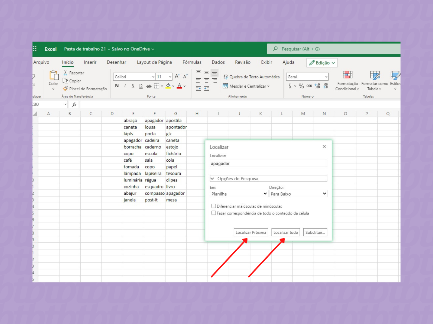 Como pesquisar no Excel [Localizar e Substituir] / Microsoft Excel / Reprodução