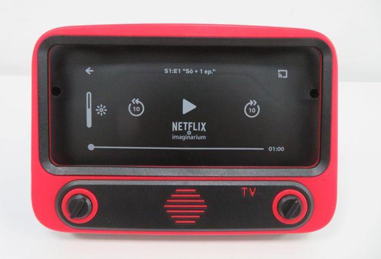 Porta-celular Netflix TV é uma base que amplifica o som de séries