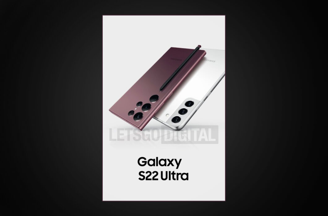 Imagem vazada do Galaxy S22 Ultra removida pelo Twitter (Imagem: Reprodução/LetsGoDigital)