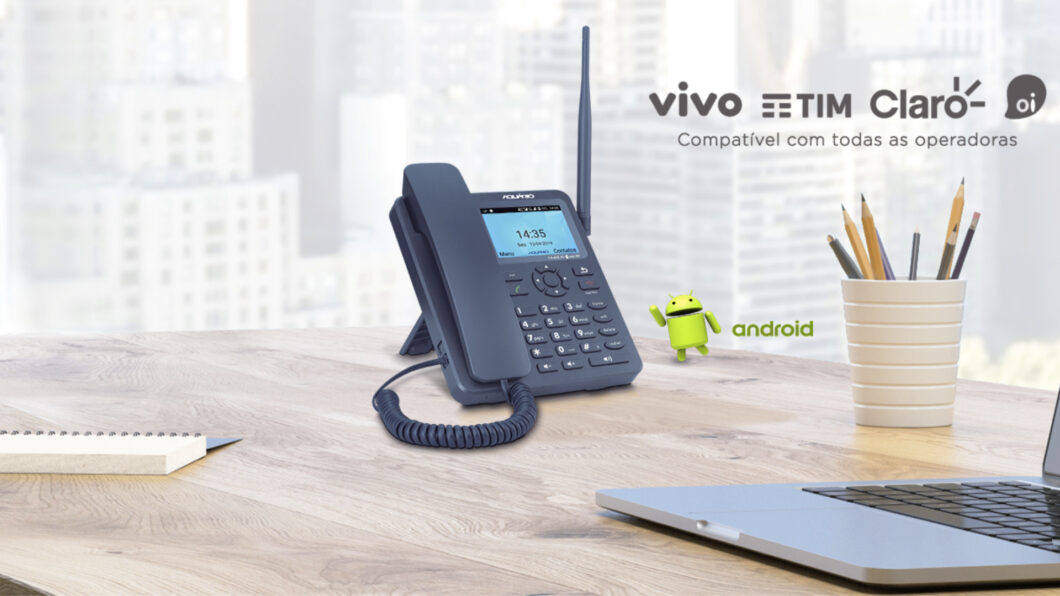 Telefone de mesa da Aquário com Android (Imagem: Divulgação)