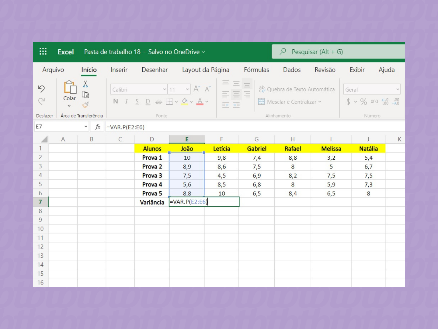 Como calcular variância no Excel / Microsoft / Reprodução