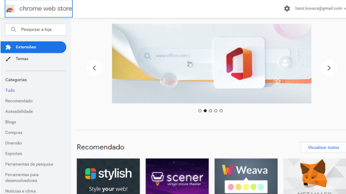 Google Chrome Web Store Home & Search Page (Image: Leandro Kovacs/Reproduction)