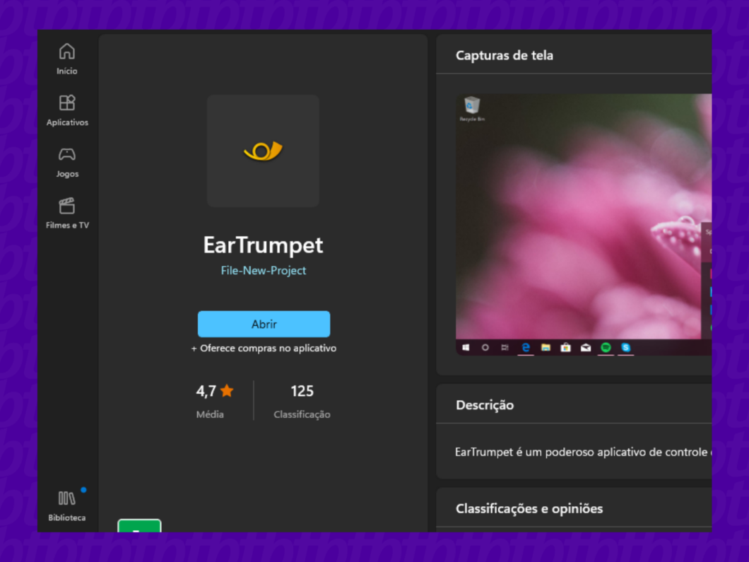 EarTrumpet é um programa para personalizar seu Windows 11 (Imagem: Vitor Pádua/Tecnoblog)