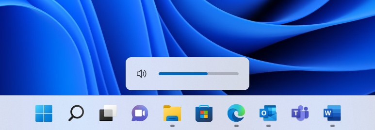 Novo controle suspenso de volume do Windows 11