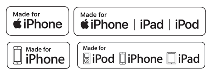 Made for iPhone (padrão novo acima e antigo abaixo) (Imagem: Divulgação/Apple)