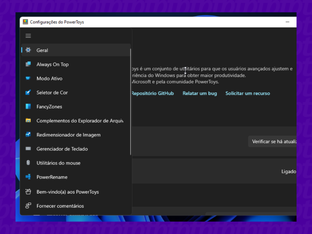 Microsoft PowerToys é um programa para personalizar seu Windows 11 (Imagem: Vitor Pádua/Tecnoblog)