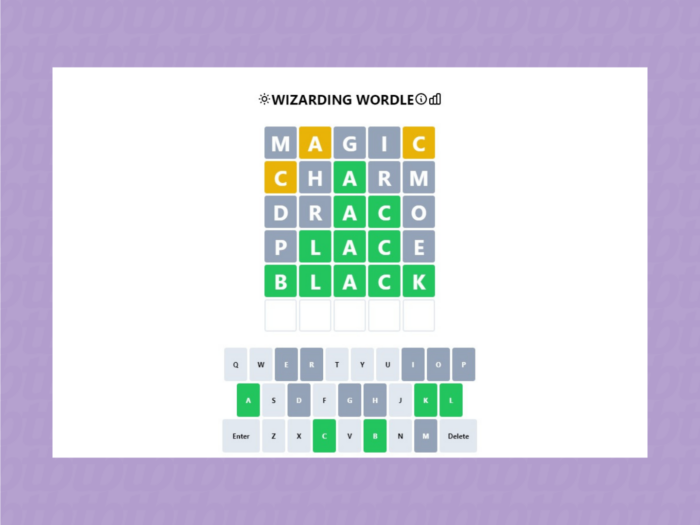 12 versões temáticas Wordle para testar seu conhecimento / Wizarding Wordle / Reprodução