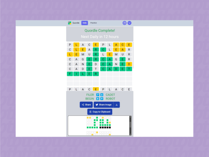 12 versões temáticas Wordle para testar seu conhecimento / Quordle / Reprodução
