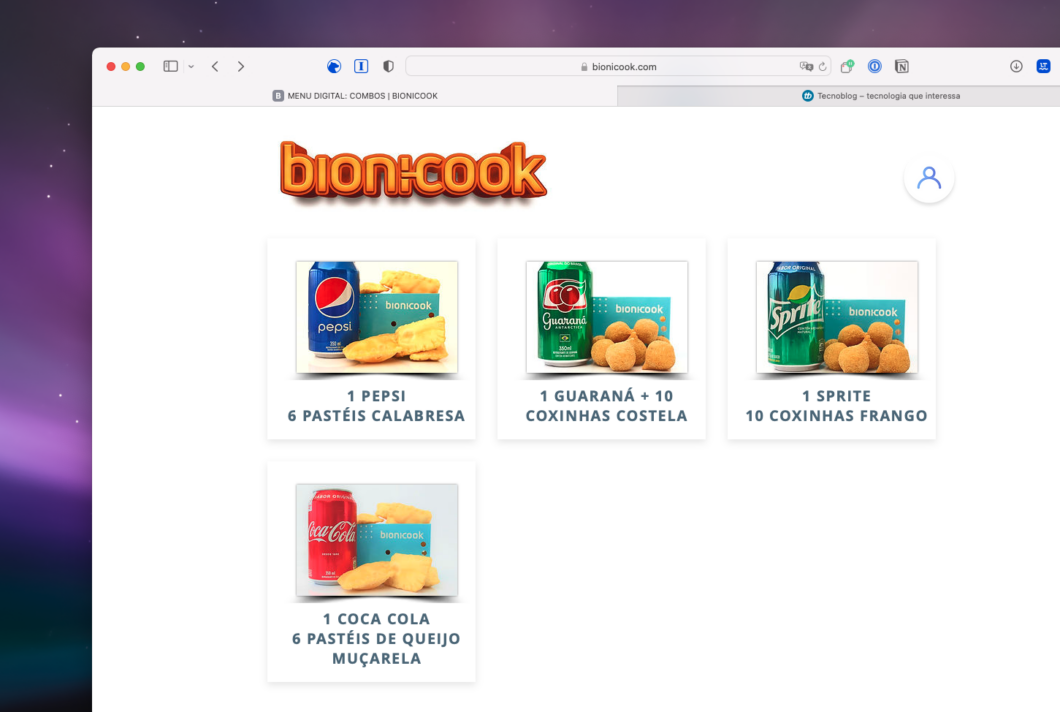 Bionicook oferece combinações de comida e bebida em suas lojas autônomas (Imagem: Reprodução/Tecnoblog)