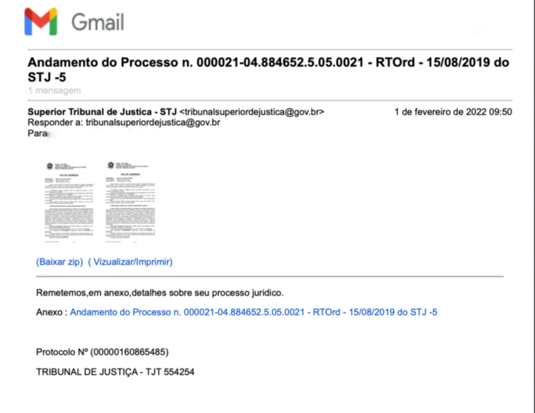Email falso com domínio @gov.br (imagem: reprodução)