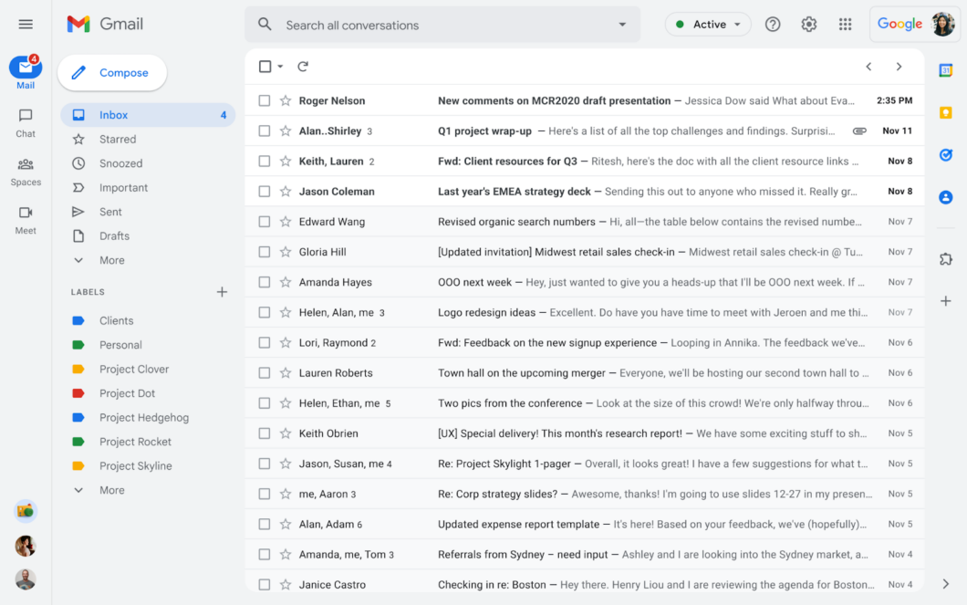 Novo visual do Gmail será liberado em breve (Imagem: Divulgação/Google)