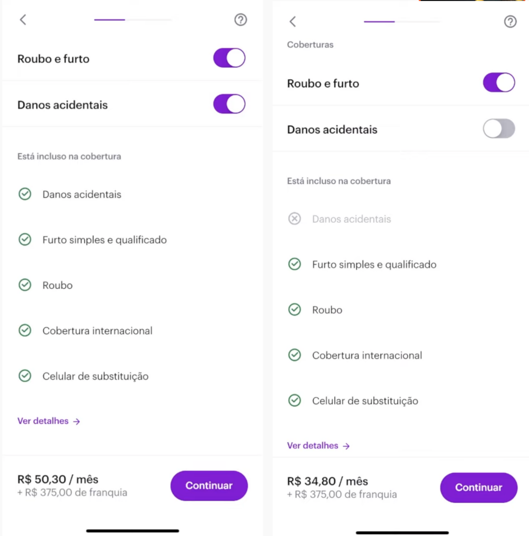 Nubank Seguro Celular no app