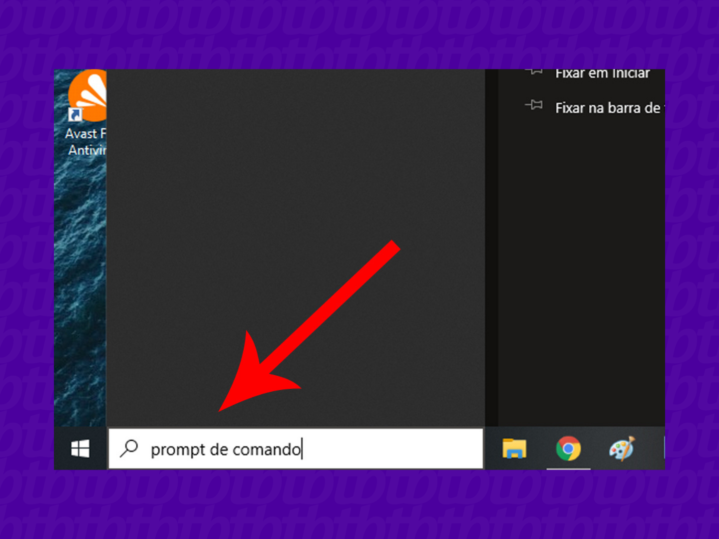 Digite "prompt de comando" na barra de busca (Imagem: Reprodução/Windows 10)