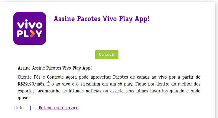 Vivo Play apareceu na loja de aplicativos da operadora