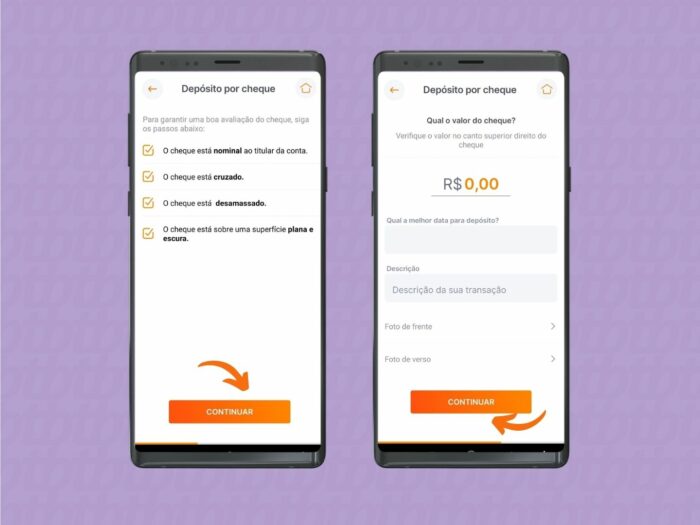 Saiba depositar um cheque na sua conta digital pelo app (Imagem: Reprodução/Banco Inter)