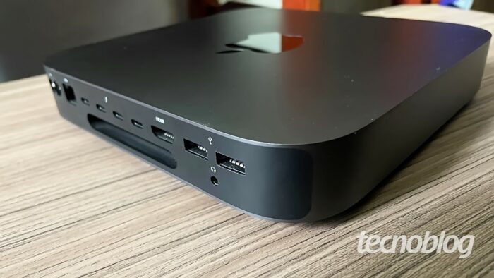Portas USB tipo A em um Mac Mini 2018 (imagem: Emerson Alecrim/Tecnoblog)