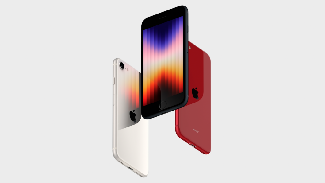 iPhone SE de 2022 em três cores
