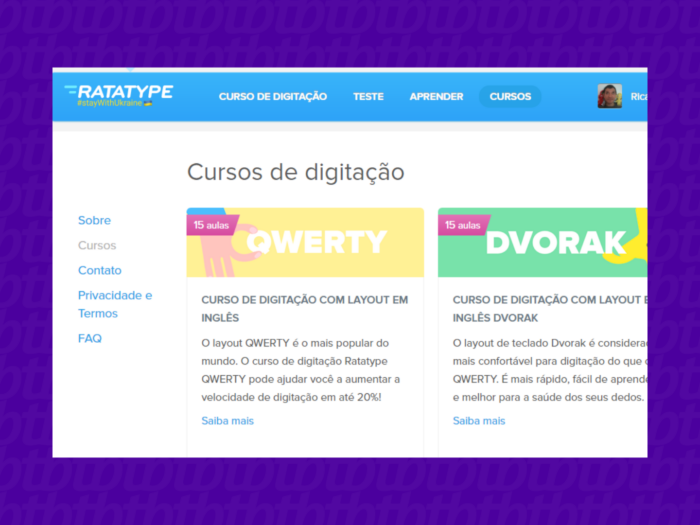 15 aulas gratuitas de digitação para teclado QWERTY em inglês — Ratatype