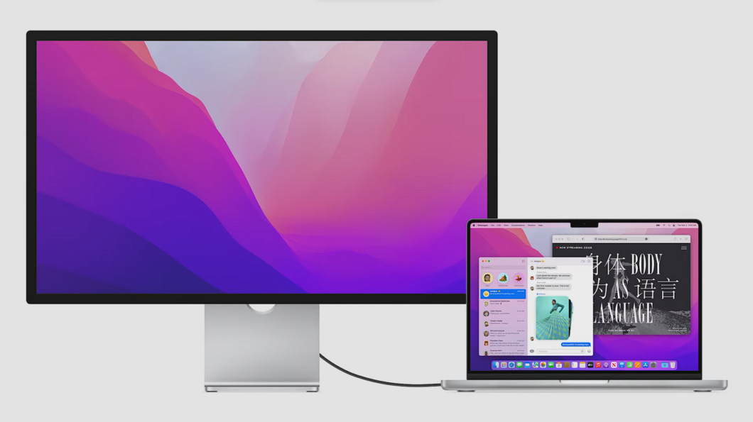 Studio Diaplay conectado a MacBook Pro