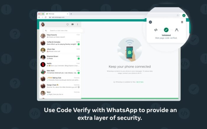 WhatsApp lança extensão que alerta usuário se versão web for hackeada