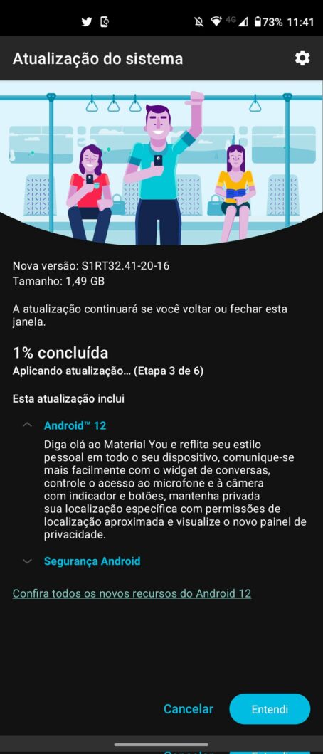 Moto G100 recebe Android 12 (Imagem: Reprodução/Twitter)