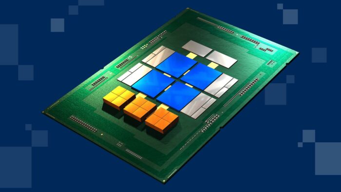 Renderização de chips com chiplets com base no UCIe (imagem: divulgação/Intel)