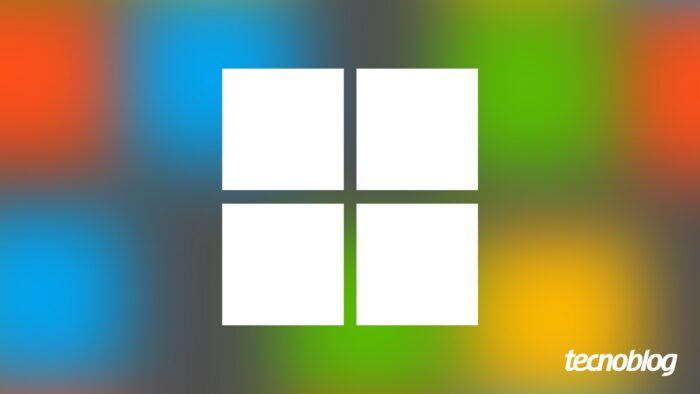 Logotipo do Windows sobre logotipos da Microsoft