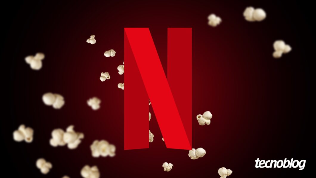 Netflix logo with popcorn