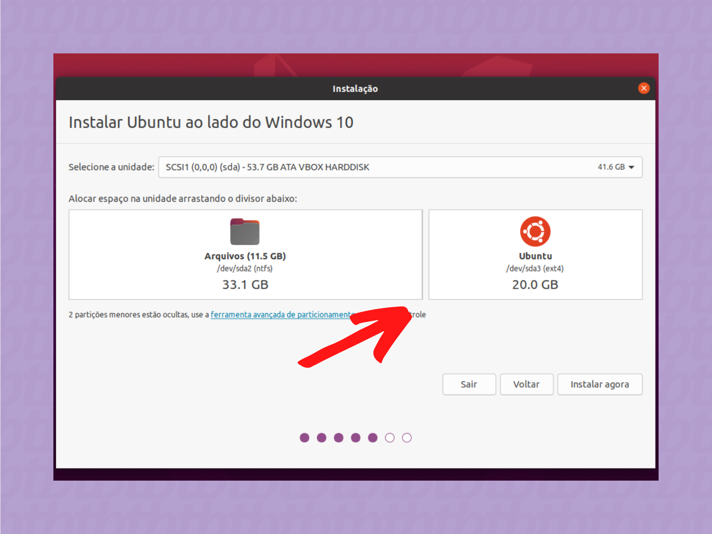 Ubuntu Partition Resizing Screen