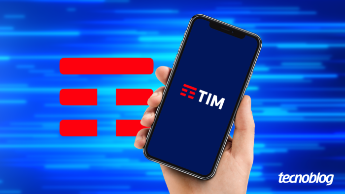 Imagem: Celular com logo da TIM - convite tim beta
