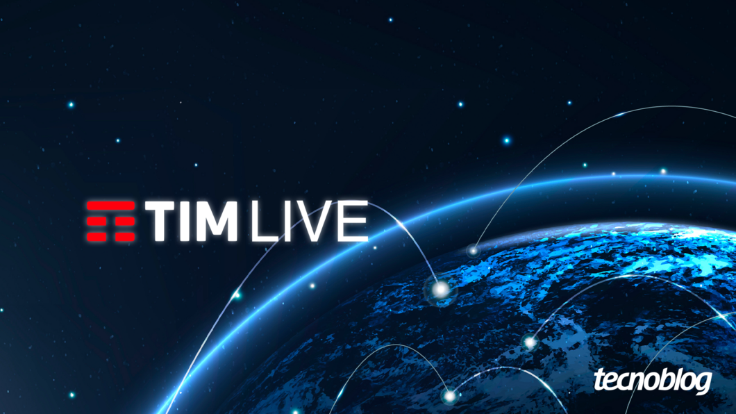 Logo da TIM Live com planeta Terra ao fundo