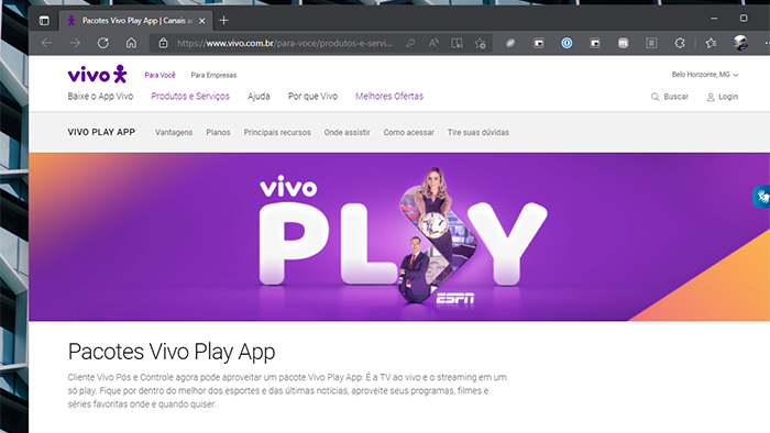 Site do Vivo Play App