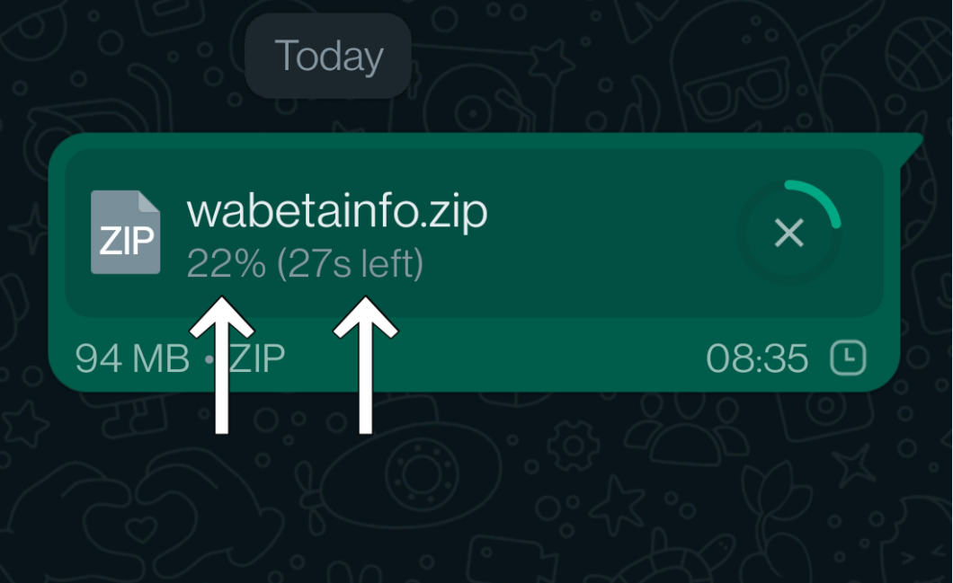 WhatsApp passa a mostrar tempo restante de download e upload