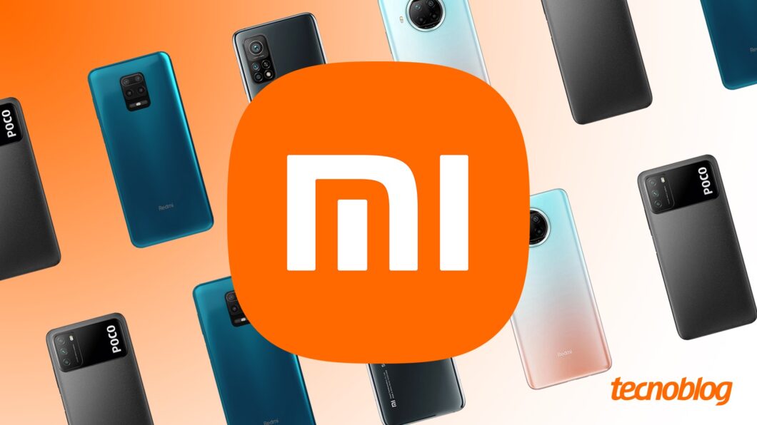 Celulares da Xiaomi com logotipo Mi