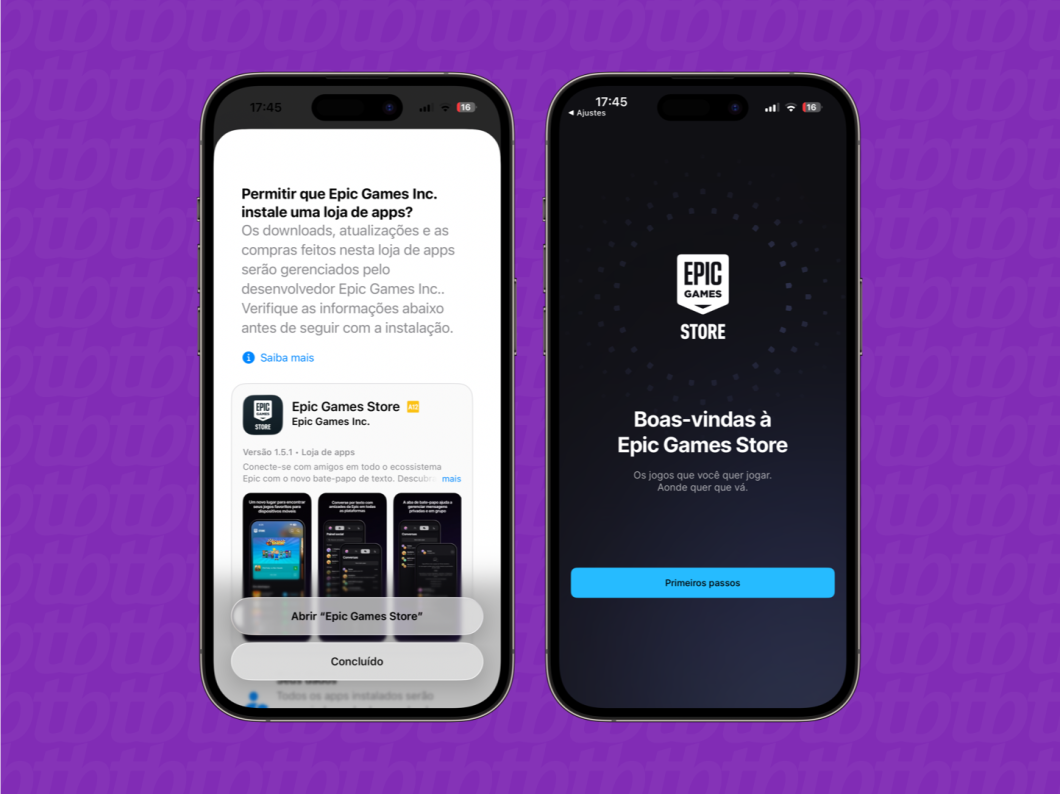 captura de tela do processo para baixar fortnite no iPhone usando a Epic Games Store como loja de apps alternativa