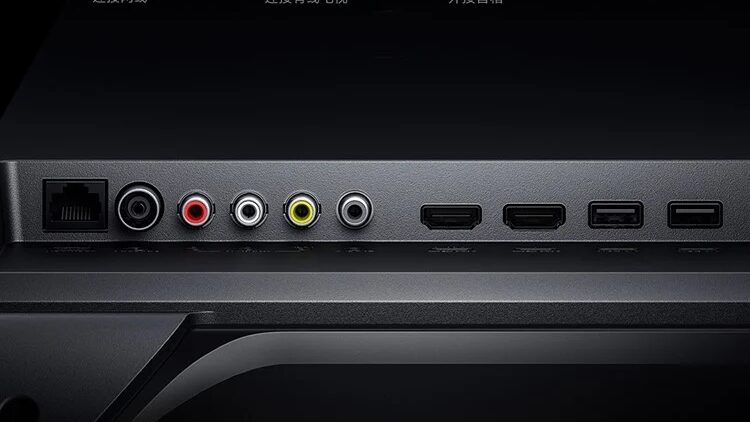 Conexões da Redmi Smart TV A75 (imagem: reprodução/Xiaomi)
