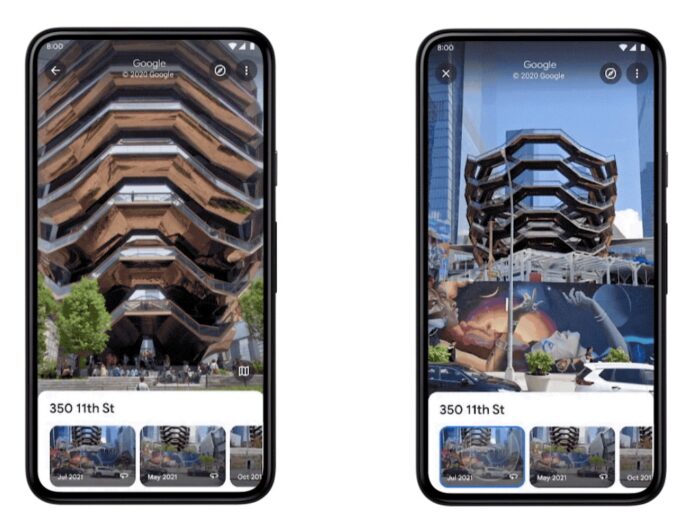 Registros históricos de lugares no Street View começam a chegar no Android e iOS 