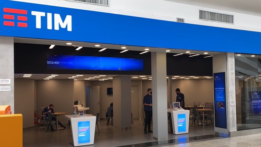 TIM store facade in a mall in SP