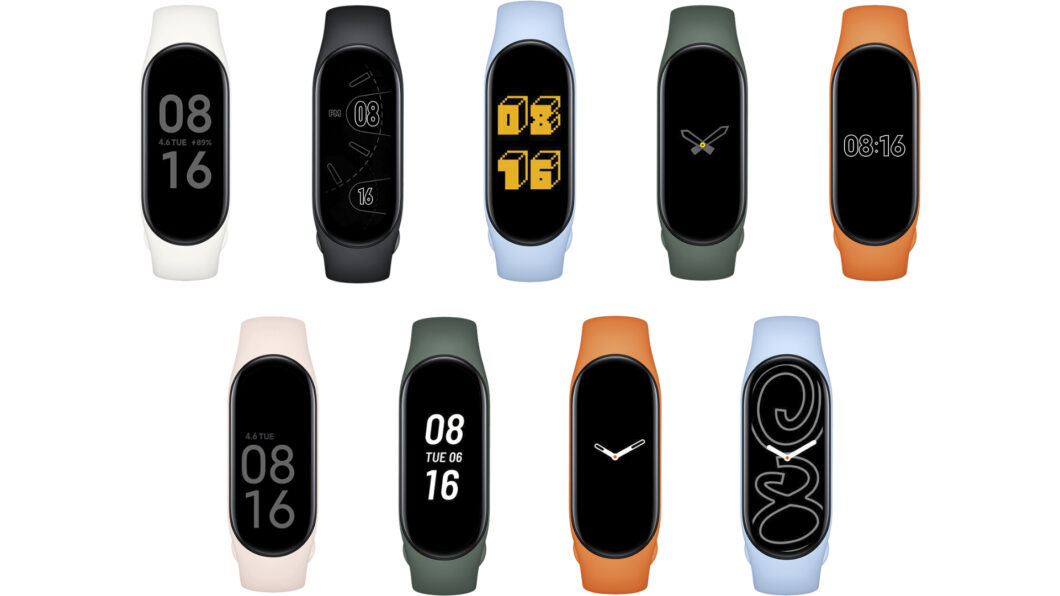 Mi Band 7 oferece vários mostradores para personalizar a pulseira fitness (Imagem: Divulgação/Xiaomi)