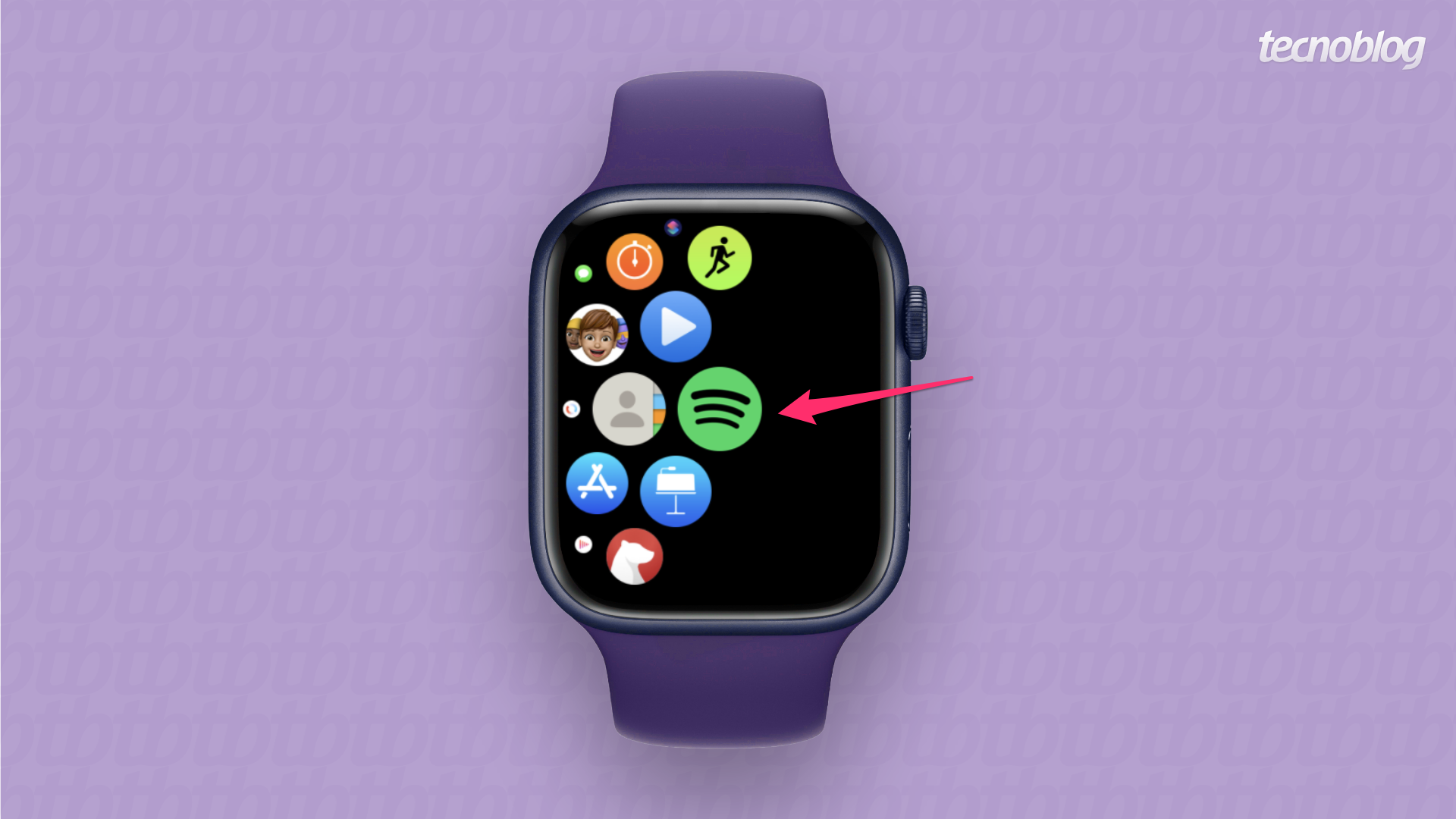 Abra o app do Spotify no Apple Watch (Imagem: Reprodução/Tecnoblog)