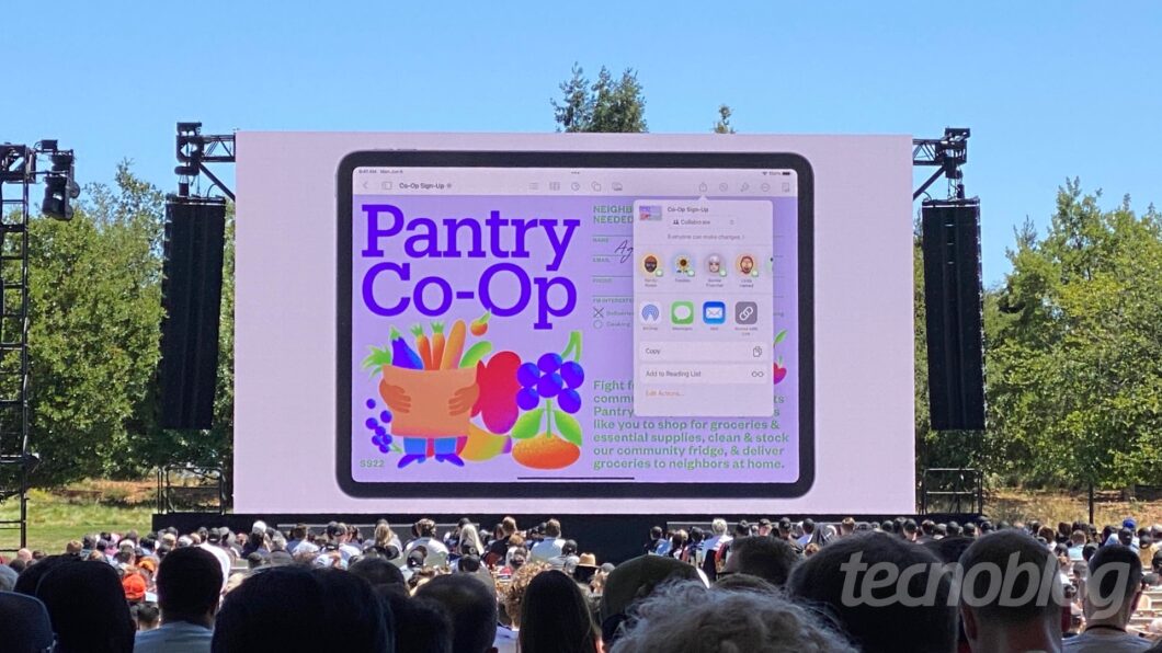 iPadOS 16 foi apresentado pela Apple na WWDC 2022 (Imagem: Felipe Ventura/Tecnoblog)