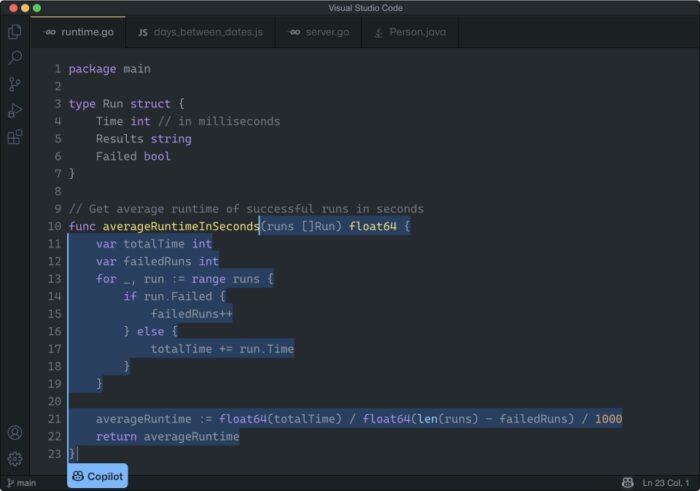 GitHub Copilot no Visual Studio Code (imagem: divulgação/GitHub)