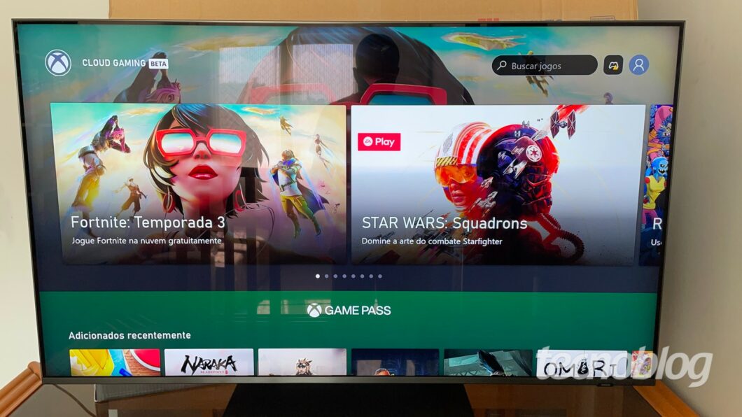 Jogos na nuvem com o aplicativo Xbox na sua smart TV