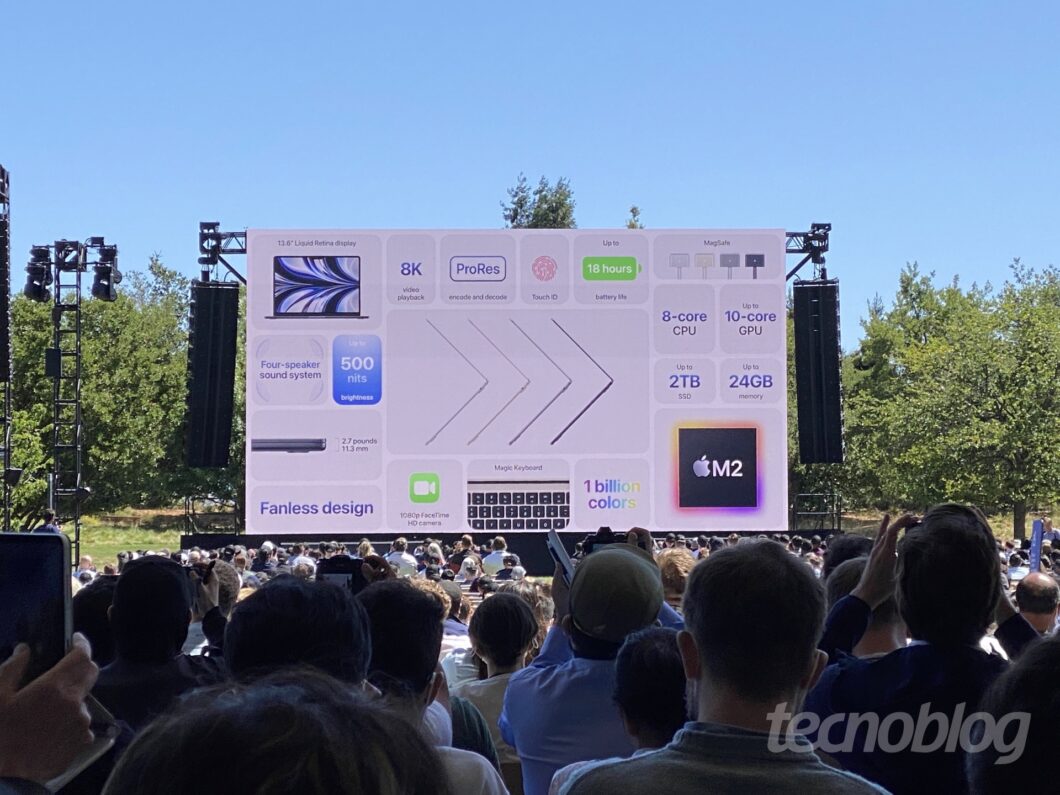 Lançamento do MacBook Air (2022), com processador Apple M2 (Imagem: Felipe Ventura/Tecnoblog)