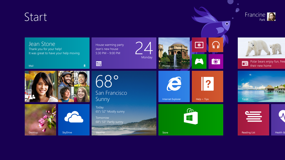 Interface do Windows 8.1 (Imagem: Divulgação/Microsoft)