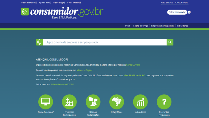 site consumidor.gov.br 