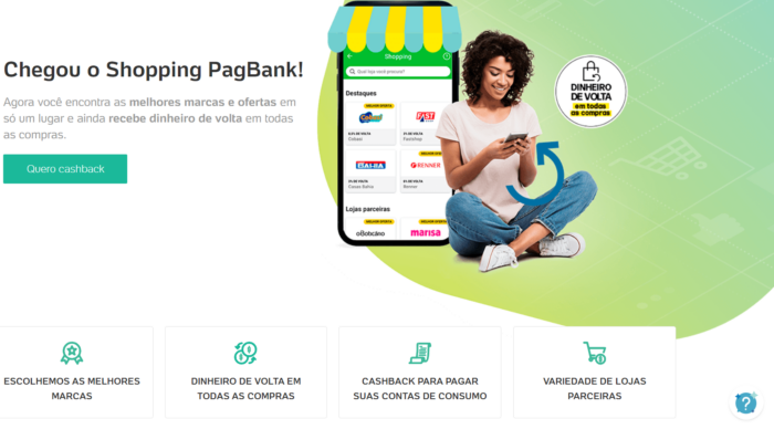 Shopping PagBank oferece cashback em todas as compras