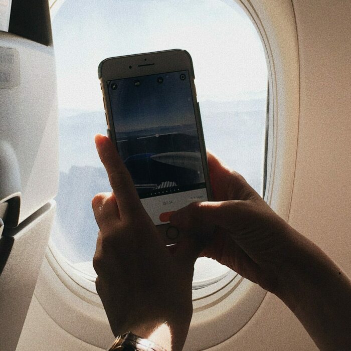 Imagem celular no avião