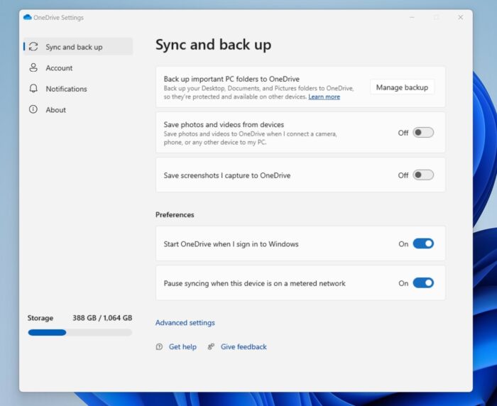 Suposta nova versão do OneDrive para Windows 11 (imagem: Twitter/Florian)